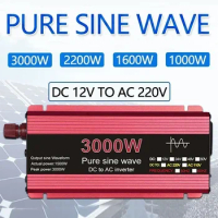 Solar Inverter 12V TO 220V 3000W 2200W 1600W 1000W Power Inverter Voltage Transformer Pure Sine Wave Converter for Home Car