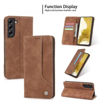 Slim Leather Flip Wallet Case Card Phone Cover For Samsung Galaxy S22 S21 S20 S10+ Note20 A71 A32 A22 A12 5G Magnetic Phone Case