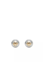 TORY BURCH Silver-Plated Brass Stud Earrings
