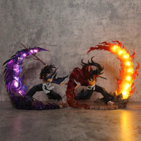 Demon Slayer Figures Kokushibo Anction Figure Battery Luminescence Fierce Battle PVC Model Tsugikuni Yoriichi Figur Collect Toys