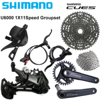 SHIMANO Cues U6000 1X11V Groupset for MTB Mountain Bike Shift Lever Rear Derailleur 50T Cassette Chain Crankset MT420 Brake Set