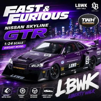 TWH DIECAST LB-R34 SUPER SILHOUETTE SKYLINE LBWK SKALA 1:24 KOLEKSI SUPER PREMIUM HADIAH & KADO R34 