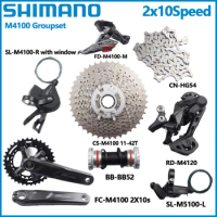 Shimano M4100 2X10Speed Groupset 170MM 36-26T Chainring CS 11-42T 11-46T MTB Cassette With BB52 Chain hg54 20S MTB Bicycle Set