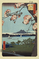 【浮世繪】歌川廣重 名所江戶百景 -隅田川水神之森真崎 英國進口海報