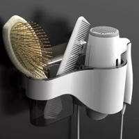 化粧室吹風機架免打孔置物架壁掛吹吹風機掛架浴室收納層架吹風機平行進口