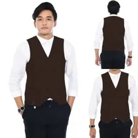 Rompi Vest Jas Pria Formal Slimfit Kerja Premium Quality COKLAT M