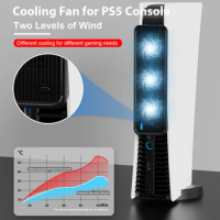 For PS5 Cooling Fan Quiet Cooler Fan Quiet Cooler Fan LED Light USB3.0 Hubs 5500RPM with 3 Fans for PS5 Disc &amp; Digital Edition