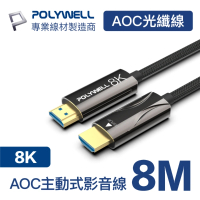 【POLYWELL】HDMI AOC光纖線 2.1版 8M