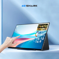 6D SHARK Portable Monitor G16Q2 16" 2K144HZ 16:10/16:9 Switchable IPS For Work Gaming XBOX PS4 PS5