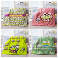 Anime Keroro Green Frog Big Eyes Designer Blanket Soft Throw Bedspread Beach Warm Travel Cover For Kids Boys Girls Gift