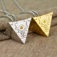 Anime 3D Yu-Gi-Oh Necklace MM Puzzle Yugioh Pendant Necklace Cosplay Pyramid Egyptian Eye Of Horus Long Chain Jewelry