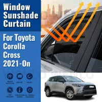For Toyota Corolla Cross 2021-2024 Magnetic Car Sunshade Shield Front Windshield Frame Curtain Rear Side Window Sun Shade