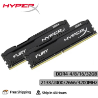 Hyperx Memoria 8GB 4GB 16GB 32GB 2133MHz 2400MHz 2666MH 3200MHz 3600MHz Desktop Memory DIMM DDR4 PC4-21300 25600 RAM HyperX FURY