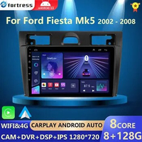 Android 12 Car Radio For Ford Fiesta Mk VI 5 Mk5 2002-2008 Multimedia GPS Navigation Player Stereo Carplay Androidauto 2 Din DVD