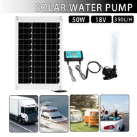 50w 太陽能電池板太陽能水泵 10A 控制器太陽能板套件用於花園裝飾池供電噴泉池泵水族館