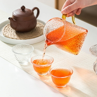 錘紋豎紋玻璃公道杯茶漏組加厚耐高溫分茶杯家用茶壺海單個倒茶器