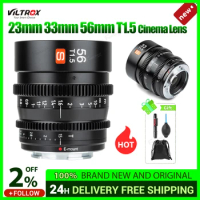 Viltrox 23mm 33mm 56mm T1.5 Cinema Lens Manual Focus Prime Filmmaking Vlogger for Sony E M43 Mount Lumix Olympus BMPCC Camera