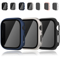 Anti-Peeping Screen Protector For Apple Watch 45mm 41mm 44mm 40mm Tempered Privacy Glass+Case For iWatch 8 7 6 5 4 SE 9 Cover