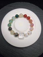 Gelang Batu Mix Crystal Quartz Full Natural Bead 9 Tails Fox HQ 9-11mm F1458