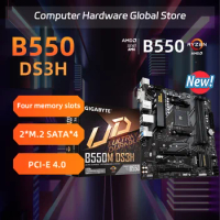 New Gigabyte B550M, DS3H -Placa-mãe dobro do soquete AM4 do canal,、, Micro-ATX, AMD B450, DDR4, 3666MHz, M.2*2, USB 3.1, 128G