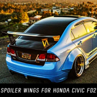 For Honda Civic FD2 2006-2012 Carbon Fibe Rear Trunk Lid Boot Ducktail Lip Racing Style Spoiler Wings Car Tuning Accessorie Part