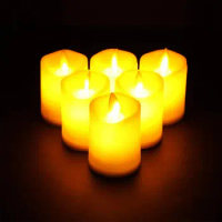 6Pcs Battery Candles Plastic Flameless Candles with Wick LED Candles Tea Lights for Bedroom Party Church Weddings Home Decor