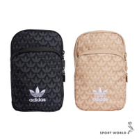 Adidas 斜背包 側背 滿版 三葉草 黑/卡其【運動世界】IX6831/IX7464