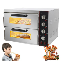 Pizza Oven Double Layer with Stone Panel Inside Ovens Pizza Bakery Kitchen Pizza Oven Electric