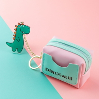 小恐龍迷你零錢包錢包卡耳機收納包女可愛卡通INS網紅鑰匙包掛飾