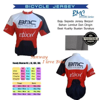 Baju Sepeda BMC Tangan Pendek Jersey Ukuran M, L, XL, XXL