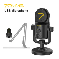 7ryms USB Microphone for Recording Live Streaming Gaming SR-USB MINI Professional PC Condenser Recording Microphone