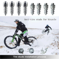 100Pcs Tire Anti-slip Screws Snow Days Safety Studs for Bicycle Wheel Hiking Shoes Anti-ice Spikes 40GF