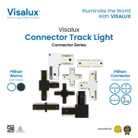 Visalux Connector Track Light Rell Tipe Thouble (I), Angle (L), Tee (T), Cross (+) - Konektor Sambun