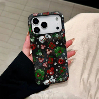 Ốp điện thoại cứng 2 trong 1 in hình Giáng sinh INS tương thích với iPhone 13 14 15 Pro Max 16 Pro M