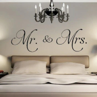 1Pc PVC Wall Stickers Mr. &amp;amp Mrs. Wall Sticker Removable DIY Decal For Living Room Home Decor Convenient 53x42cm,40x20cm 2 Siz