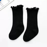 0-3 thn | KAOS KAKI POLOS BAYI ANAK IMPOR NEWBORN SOCKS PEREMPUAN catalog JCZZ JB Black S