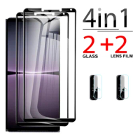 4in1 For Sony Xperia 1 IV 5G 6.5''Tempered Glass Camera Lens Protector For Xperia 10 IV III Full Cover Screen Protective HD Film