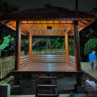Gazebo Minimalis Kayu Glugu Saung Gazebo Minimalis Material Kayu Glugu Finishing Mowilex Walnut Ukur