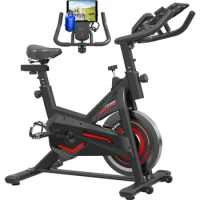 Exercise Bike, Home Gym Aerobics Exercise Bike with Ipad Mount and LCD Display, Silent Belt Drive, Exercise Bike