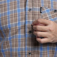 DGM Kemeja Pendek Kemeja Pria Flanel Pendek Kemeja | Flanel Pendek Flanel Pria Pendek Biru Garis Cok