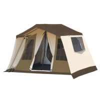Advanced Custom Light Luxury Polyester Wedding Cotton Canvas Oxford Cloth House Tent Beige Brown Outdoor Camping Tent