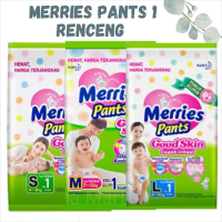 Merries Pants 1 Renceng Hemat Harga Terjangkau Good Skin Cegah Iritasi Ukuran S M L , isi 6pcs