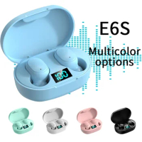 New E6S 9D Wireless Bluetooth Headset 5.2 Bluetooth Earphones Earplugs No Delay Auricular TWS Mic with Charging Case for Xiaomi