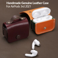Genuine Leather Case for AirPods 3 2021 Luxury Real Skin for Apple AirPods 3rd Generation Cover Handmade