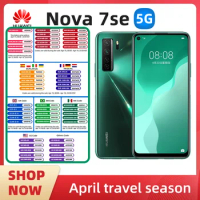 HUAWEI nova 7 SE 5g Smartphone 6.5 inch SuperCharge 40W 4000mAh Mobile phones 64MP Camera CPU Kirin 820 5g Original used phone