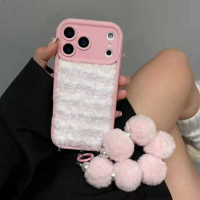 Sarung telefon bulu lembut berjalur ringkas yang hangat untuk OPPO A98/A97/A96/A94/A91/A80/A79/A78/A