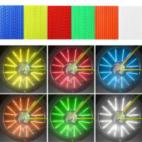 12PCS Bicycle Wheel Spokes Reflective Sticker Colorful Tube Warning Safety Light DIY Cycling Reflector Reflective Safety Kit