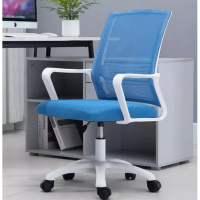 網布辦公椅子（03白框藍網）尼龍脚