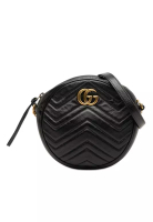 Gucci 二手 Gucci Mini Gg Marmont Matelasse 皮革圓形斜背包