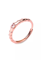Millenne Minimal Petite Cubic Zirconia Rose Gold Stackable Ring with 925 Sterling Silver